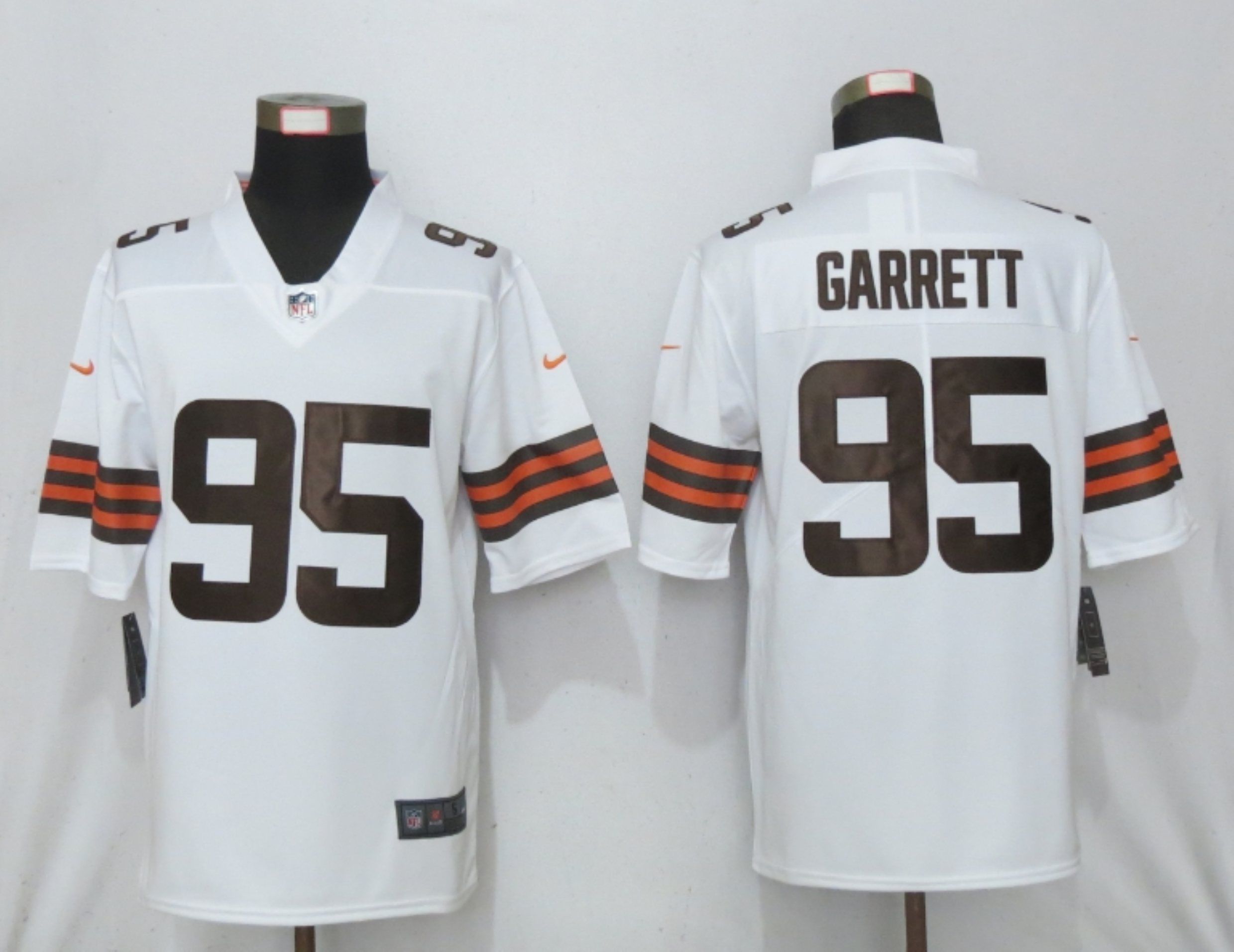 Men Cleveland Browns #95 Garrett White Vapor Limited Player Nike NFL Jersey->milwaukee brewers->MLB Jersey